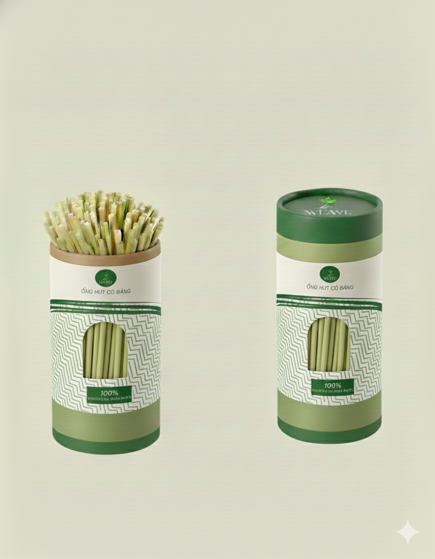 Ống Hút Cỏ Bàng Khô 0.5 - Hộp Tròn